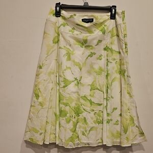 Jones New York A-Line Skirt in Green and White